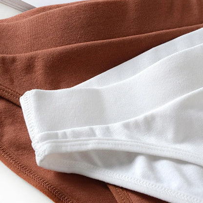 European and American Casual Cotton Ribbed High Elasticity Women's Triangle Pants with Wide Edges and Hip Hugging Underwear