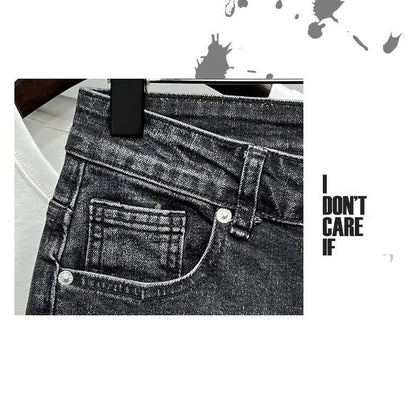 Men's Denim Shorts - Casual Summer Knee Length Black Boyfriend Five Pocket Soft Fabric