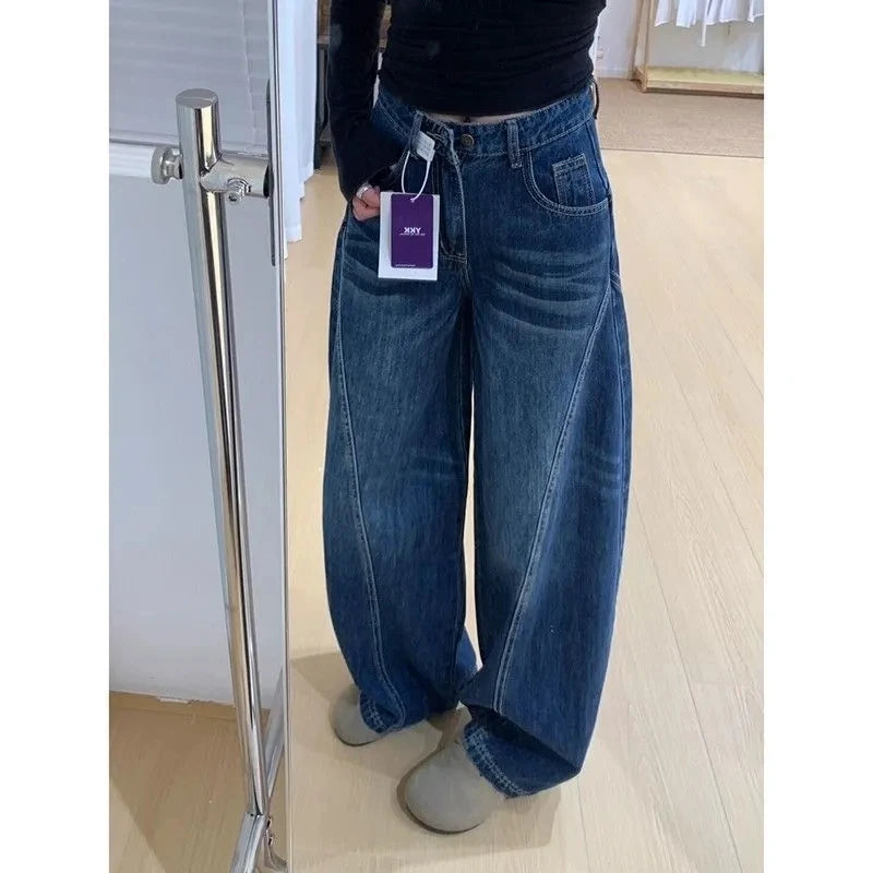 Y2k Womens Jeans Loose Fit Straight Leg Wide Trousers Baggy Denim Pants Casual Streetwear High Waist Vintage Washed Y2k Jeans