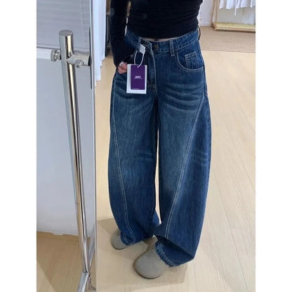 Y2k Womens Jeans Loose Fit Straight Leg Wide Trousers Baggy Denim Pants Casual Streetwear High Waist Vintage Washed Y2k Jeans