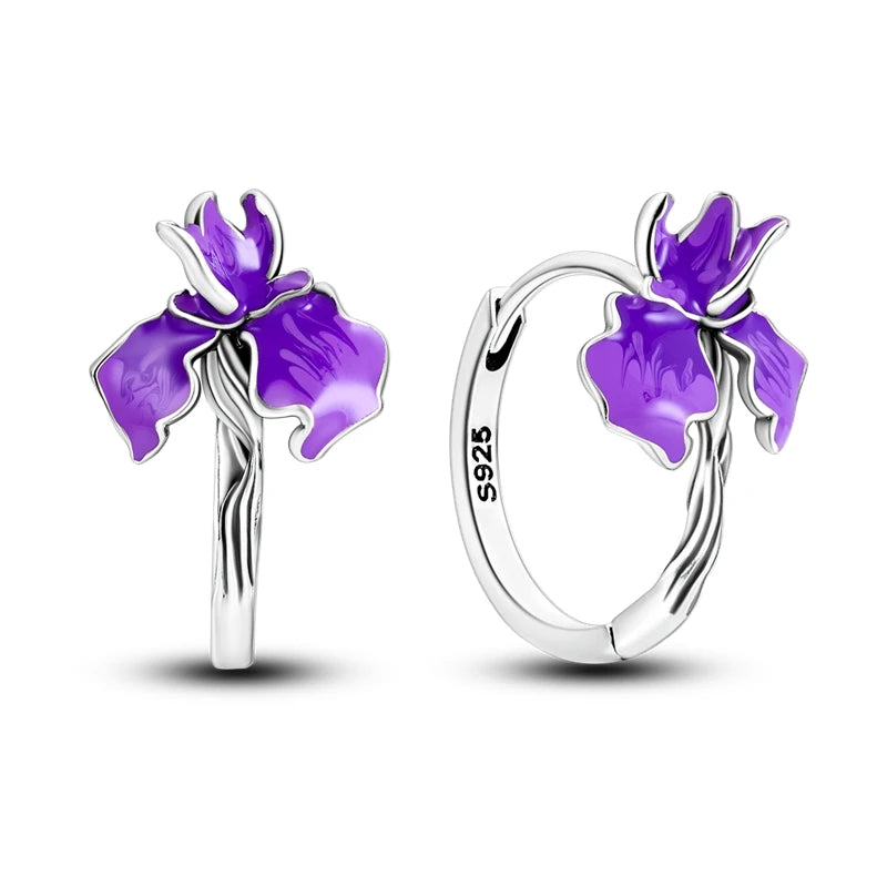 Sterling Silver Hoop Earrings – Zirconium Star Drop Style For Women’s Anniversary Jewelry Gift