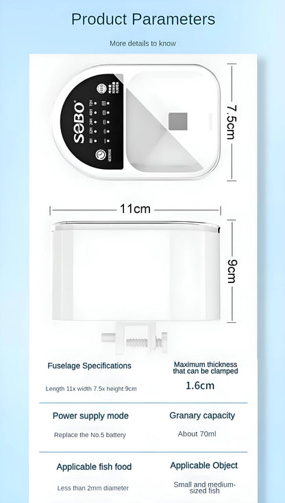 Fish feeder/automatic fish tank feeder/5-speed feed -5-speed timed feeding/feeding small fish, turtles, and goldfish