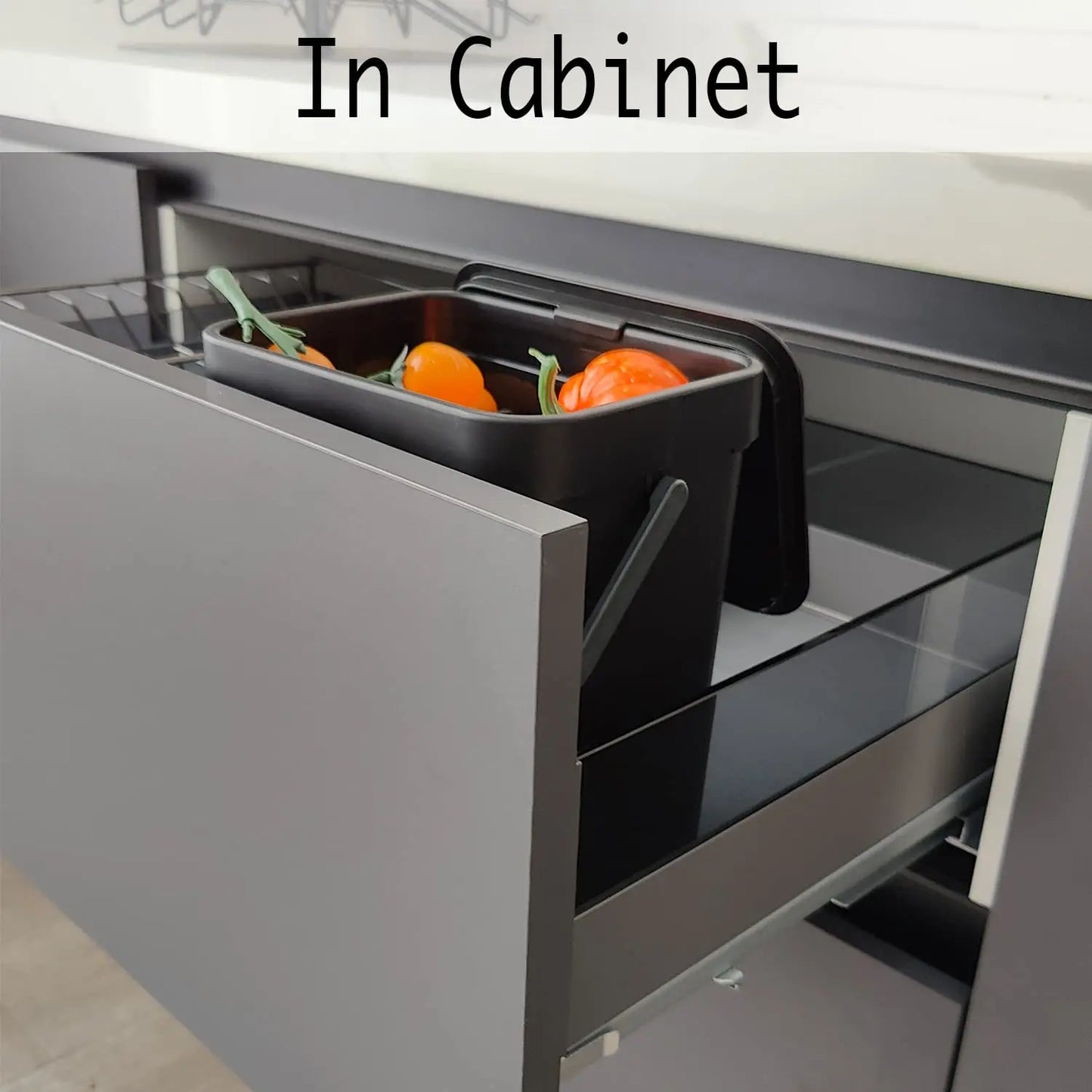 Hanging Small Trash Can with Lid - Under Sink Kitchen  Bathroom Waste Bin