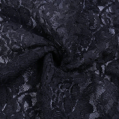 Lace Mall Gothic See Through Shrug Tops Grunge Aesthetic Black Flare Sleeve Crop Top Women Vintage Punk Sexy Clothing