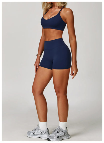 Women Yoga Sports Set - Running Fitness Outfit with Super Elastic, Breathable Gym Tracksuit