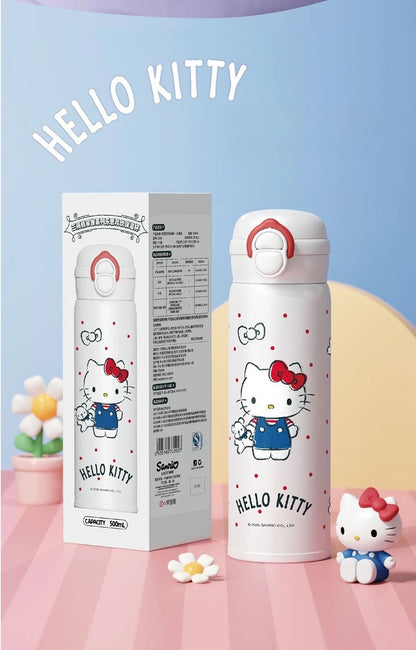 X&W 500ML for Sanrio My Melody Thermos Cups Cartoon Stainless Steel Vacuum Flask Student Cute Insulated Water Bottles Kids Cup