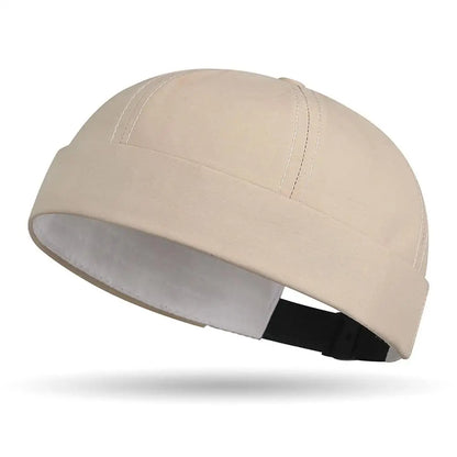 Spring Summer New Casual Landlord Hat Street Melon Skin Tide Hats Without Brim Retro Hip Hop Cap Unisex Docker Cap Brimless Hat