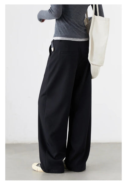 CHIC VEN Women Pants Solid Casual  Slim Straight Leg Suit Wide Leg Ladies Trousers Spring Autumn 2025 Clothing for Woman