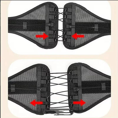 【R】Adjustable Lace Up Lumbar Support Belt Breathable Mesh Waist Brace For Back Pain Relief And Posture Correction