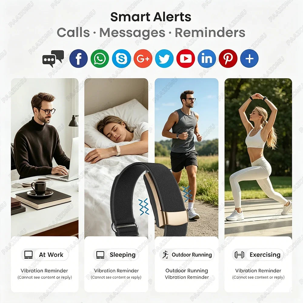 No Screen Smart Bracelet Health Fitness Tracker 24/7 Heart Monitor Sleep Tracker Multi-Sport Tracker Wristband for Android iOS