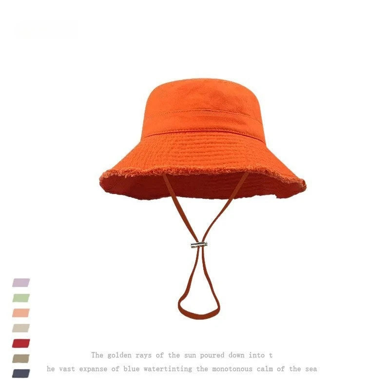 1pc Solid Color Vacation Bucket Caps with Large Eaves for Women Men,spring and Summer Outdoor Providing Sun Protectionsuitable