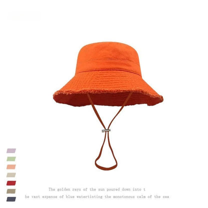 1pc Solid Color Vacation Bucket Caps with Large Eaves for Women Men,spring and Summer Outdoor Providing Sun Protectionsuitable