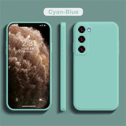 Official Silicon Phone Case For Samsung Galaxy S25 S24 S23 S22 S26 S21 Ultra FE Plus A15 A25 A16 5G Shockproof Back Cover Funda