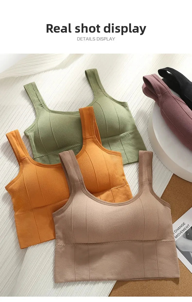 Breathable Sports Bra Anti-Sweat Fitness Top Women Seamless Yoga Bra Shockproof Crop Top Push Up Sport Bra Gym Workout Top