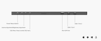 Portable Monitor 14 Inch – ARZOPA Slim Aluminum IPS Panel with USB C & HDMI
