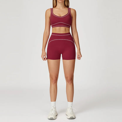 Fitness Suit 2PCS Yoga Set Women's Tracksuit Sports Outfits Gym Running Push Up Sportswear Legging Athletic Wear Workout Clothes