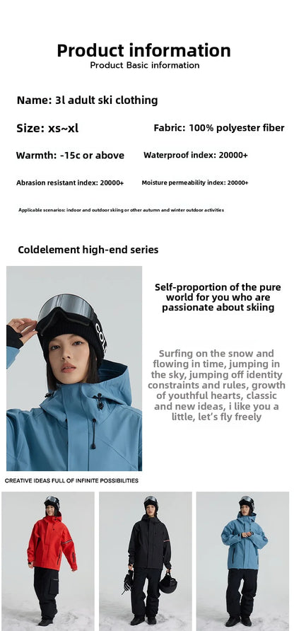 Hard Shell Ski Jacket – Waterproof 3 Layer Durable Winter Coat for Snowboarding Women