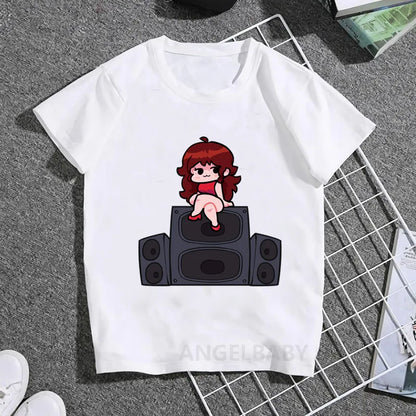 Hot Game Friday Night Funkin Cartoon Kids T shirt Girls Summer Fashion Tops Baby Boys Clothes Children Short Sleeve T-shirt