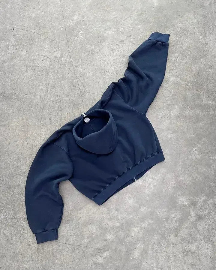 Y2K Harajuku Fashion Letter Pattern Printed Hooded Sweatshirt Hip Hood Casual Loose Men and Women Oversized Zipper Sweatshirt