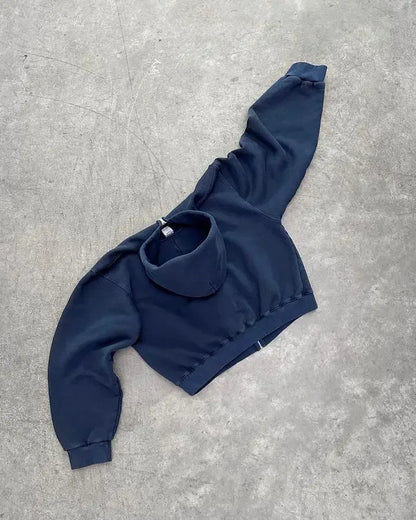 Y2K Harajuku Fashion Letter Pattern Printed Hooded Sweatshirt Hip Hood Casual Loose Men and Women Oversized Zipper Sweatshirt