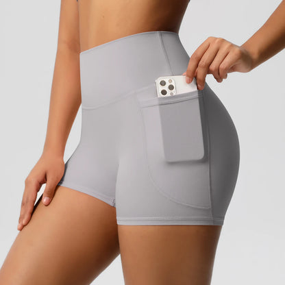 High Waist Workout Shorts – Women Gym Shorts with Pockets, Squat Proof & Quick Drying