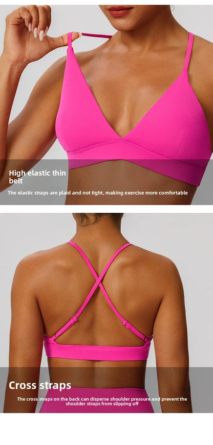 Tight Yoga Bra Women's Camisole Beautiful Back No Steel Ring Sports Bra Quick Drying Running Yoga Clothes Fitness Chest Pads