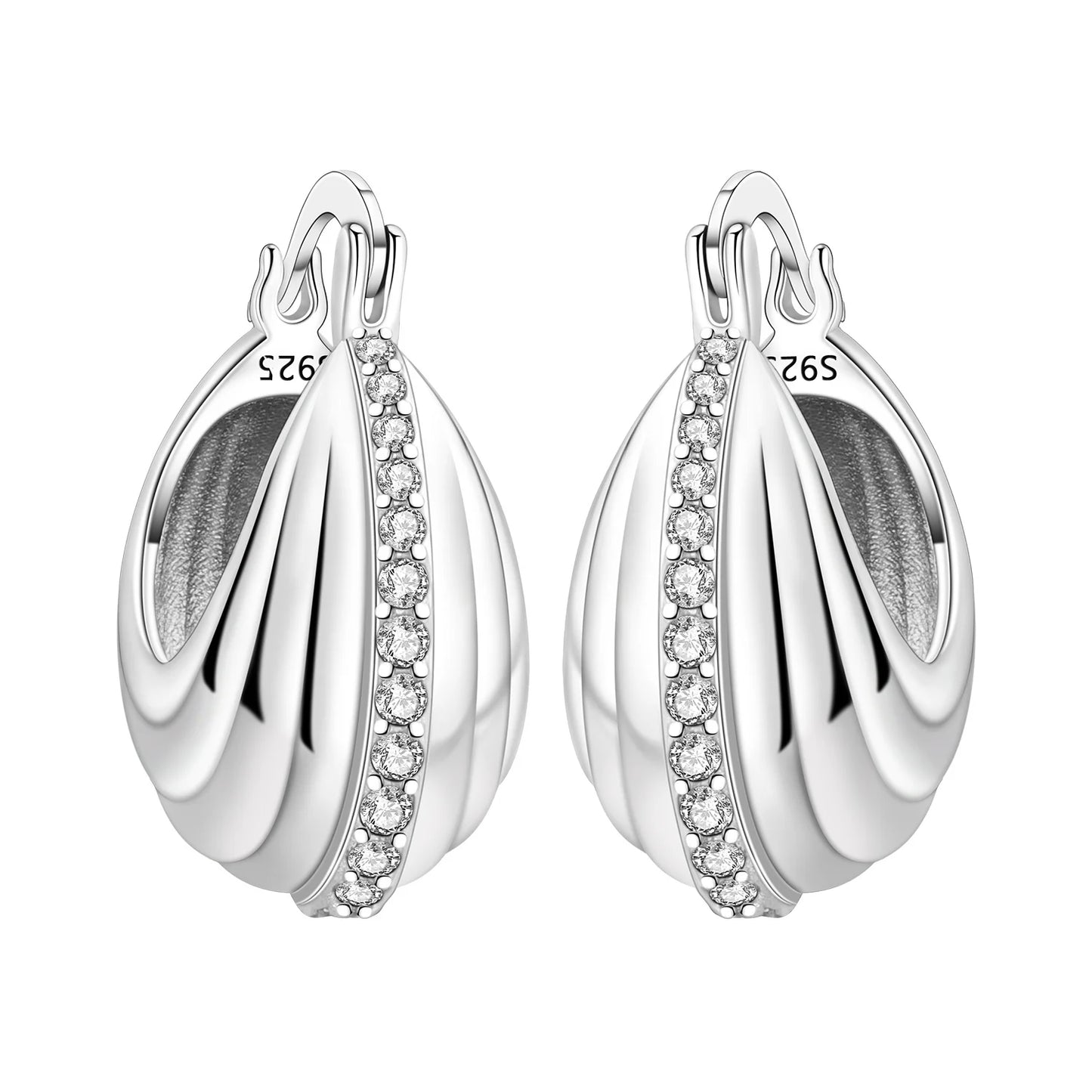 Orstarry S925 Sterling Silver Square Chain With Stone Inlaid Earrings Hoop Earrings For Women Jewelry Original Party Trendy Gift