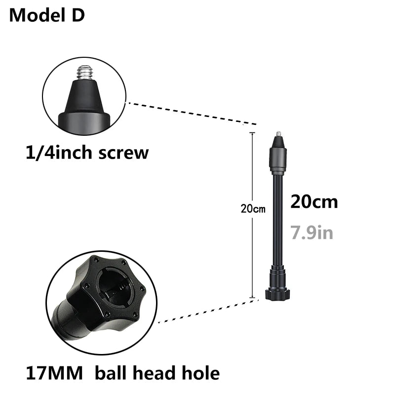 Flexible Arm Monopod Selfie Stick Rod Mount Holder Stands for Mobile Phones for Gopro Hero DJI OSMO Insta 360 Cameras Tripod