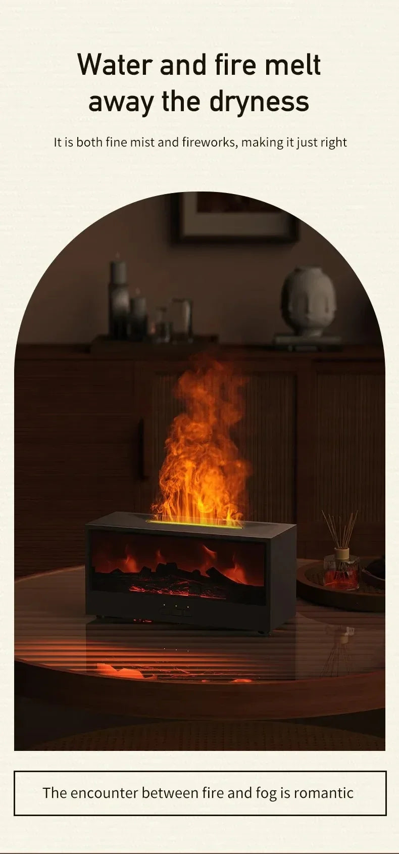 3D Flame Aromatherapy Diffuser - Essential Oil Humidifier with Color Lighting  Remote Control