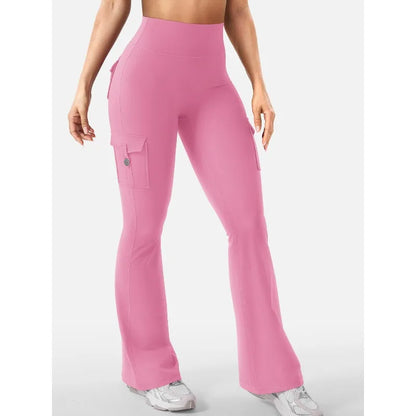 Newest Women Wide Leg High Stretch Yoga Leggings Naked Feeling Compression Fitness Workwear with Pockets Yoga Pant