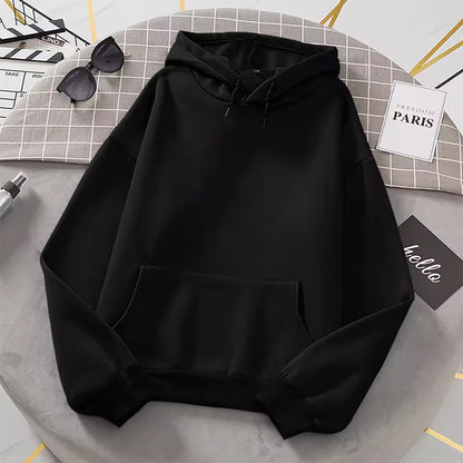 2025 Hot Sale Woman Pure Color Hoodie Urban Casual Fashion Hooded Sweatshirts All Season Female Trend Sporty Pullover Streetwear