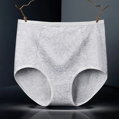 3pcs Pure Cotton Brief Female Solid Panties Girls High Waist Comfort Underpants Lady Plus Size Underwear Women Ventilate Pantys