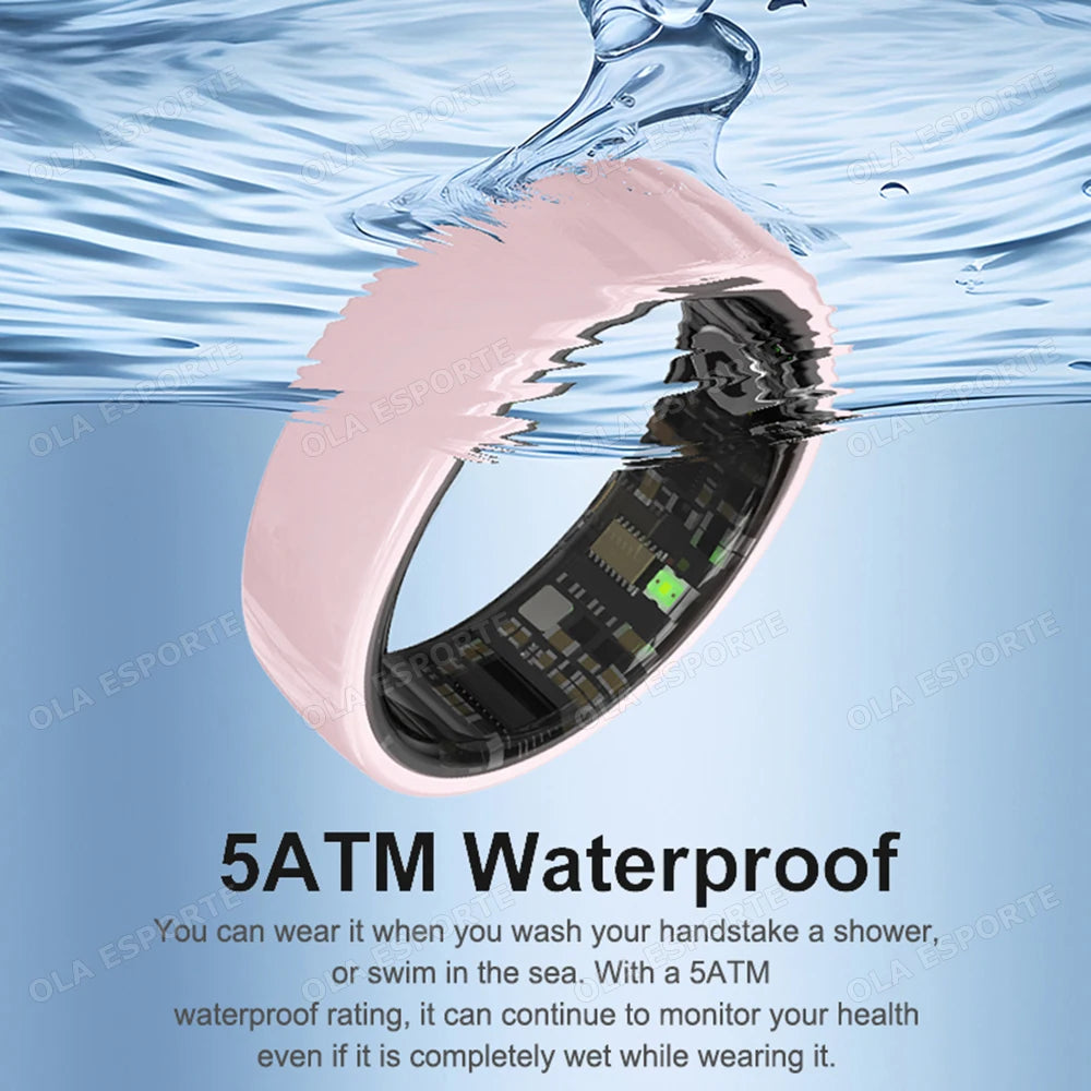 Smart Ring Couple Space Interaction Health and Sleep Monitor Multi Sport Mode Gesture Control 5ATM Waterproof with Charging Case