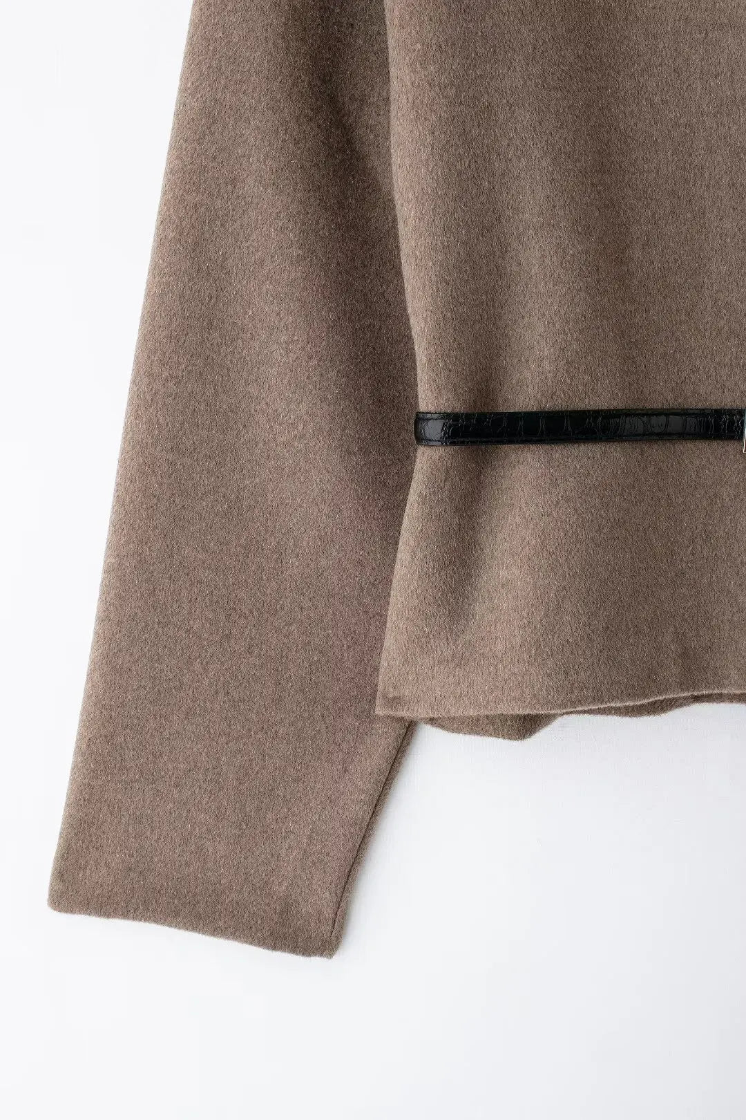 Women's Autumn Coat - Belted Winter Jacket With Soft Top Outerwear, Elegant Casual Style