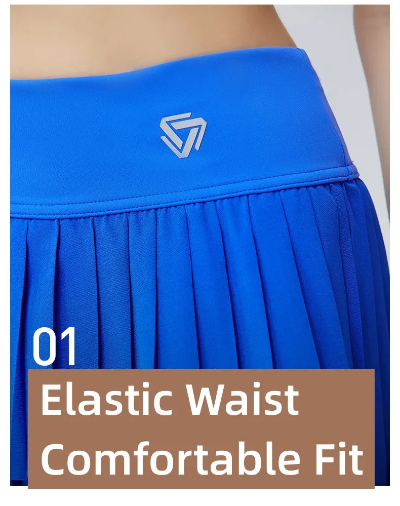 Women Sports Mini Pleated Skirt Golf Tennis Skirts High Waist Double Layer Gym Fitness Running Yoga Athletic Workout Skort