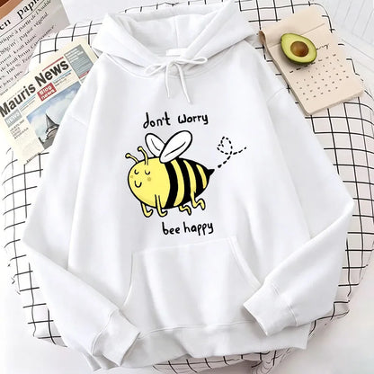 Kawaii Bee Print Hoodies Spring Autumn Winter Casual Hoodies Sweatshirts Men Women Tops Gothic Hoodie Sweatshirt