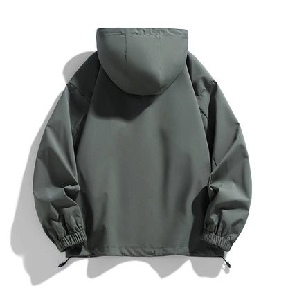 Windproof Waterproof Jacket - Plus Size Workwear Coat With Breathable Zipper Closure