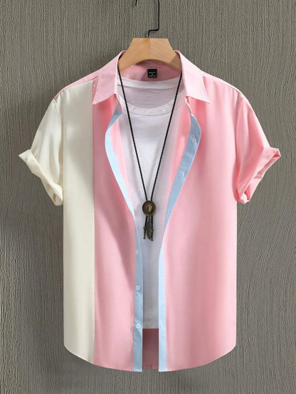 The new men's short-sleeved shirt for summer 2025 features a casual fashionable comfortable and soft 3D pattern print