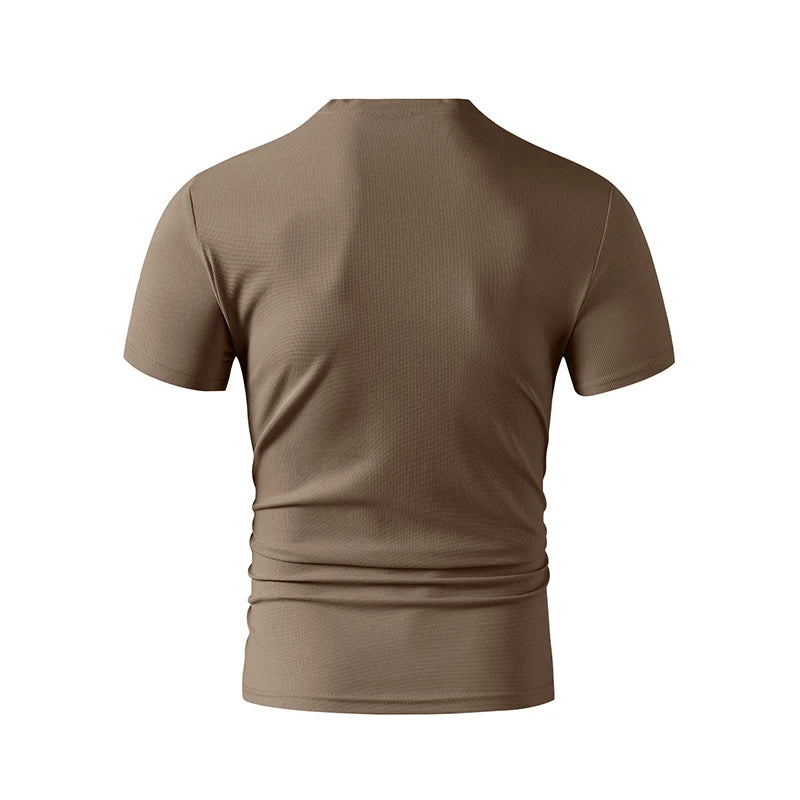 Men's V-Neck T-Shirt - Casual Summer Breathable Short Sleeve Tee, Lightweight Top