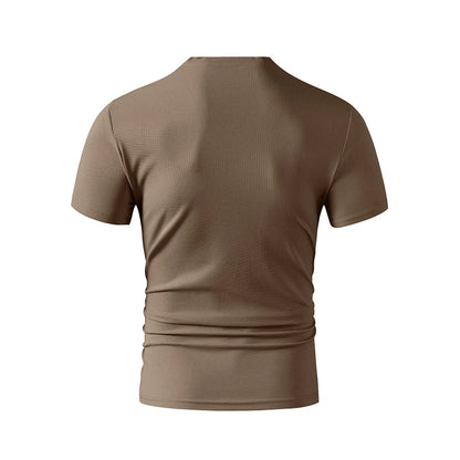 Men's V-Neck T-Shirt - Casual Summer Breathable Short Sleeve Tee, Lightweight Top