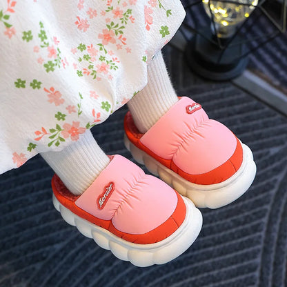 Children Winter Slippers - Waterproof Kids Cotton Slippers | Warm Woolen Home Shoes