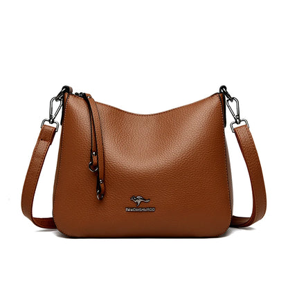Pu Leather Handbag | Casual Female Tote With Interior Zipper Pocket & No Zipper Closure
