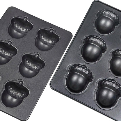 Carbon Steel Cake Pan - 6 Cavity Flower Muffin Mold Non Stick Durable Baking Tray