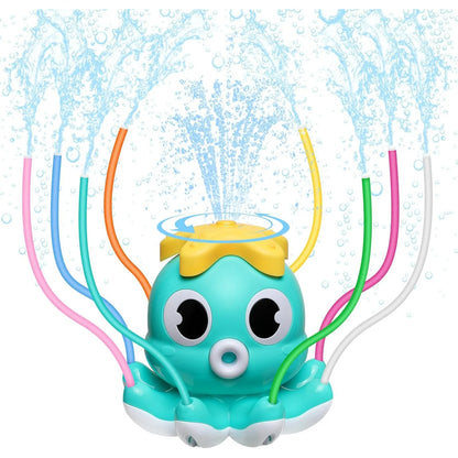 Octopus Sprinkler Water Spray Outdoor Toy Backyard Garden Water Toys Summer Yard Cartoon Splash Sprinkler Baby Bath Toy for Kids