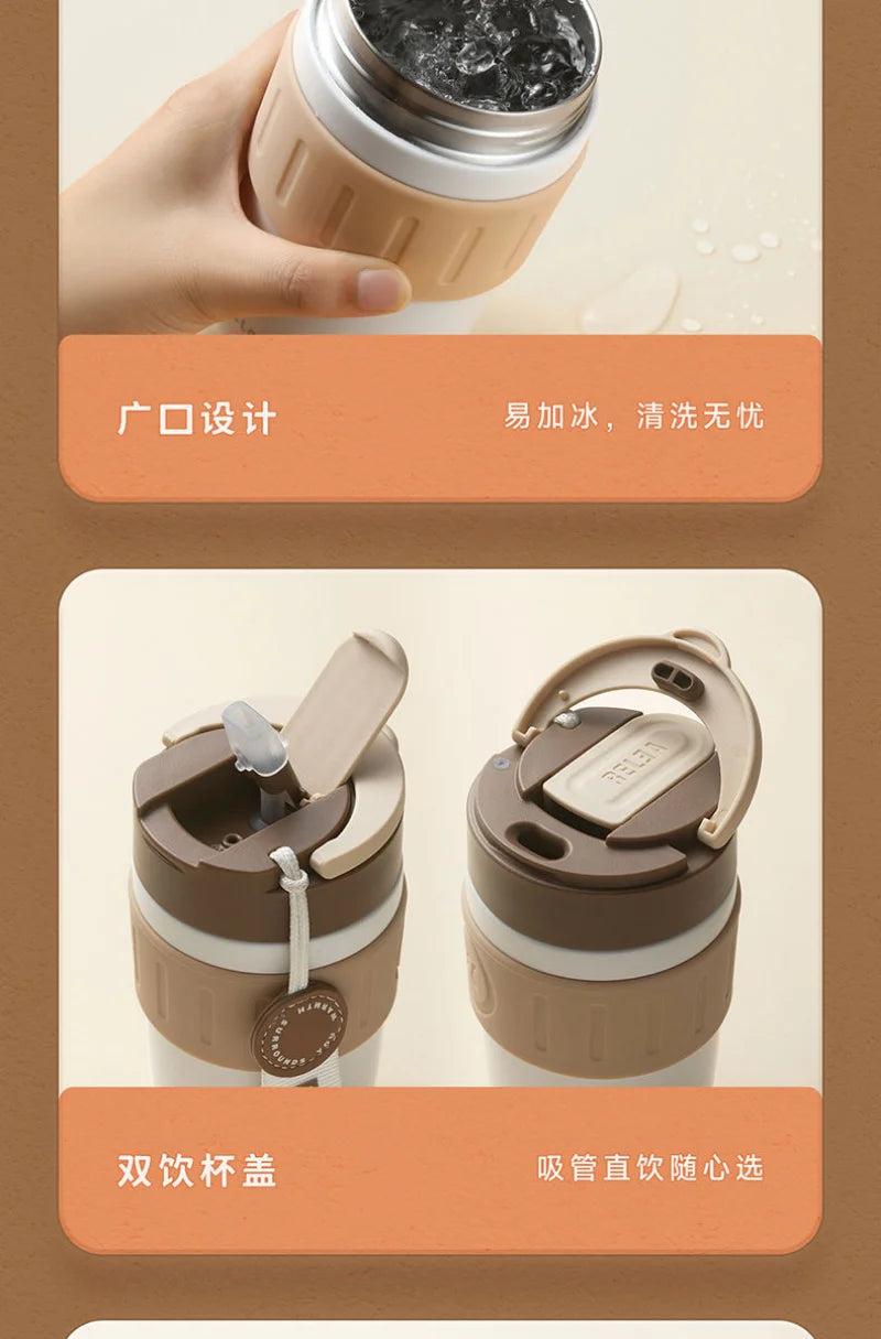 MIJIA Stainless Steel Coffee Cup 400ML Thermos Mug Leak-Proof Thermos Travel Thermal Vacuum Flask Insulated Cup Water Bottle