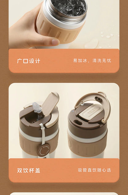 MIJIA Stainless Steel Coffee Cup 400ML Thermos Mug Leak-Proof Thermos Travel Thermal Vacuum Flask Insulated Cup Water Bottle