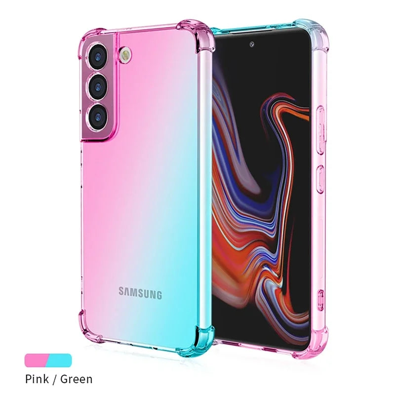 Gradient Airbag Shockproof TPU Case for Samsung Galaxy S26 Ultra S25 Edge S24 S23 FE S23 S22 Plus S21 Protective Cover Funda