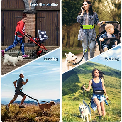 Hand Free Dog Leash for Pet Walking Running Jogging Adjustable Dog Leash Waist Belt Chest Strap Traction Rope Dog Accessories