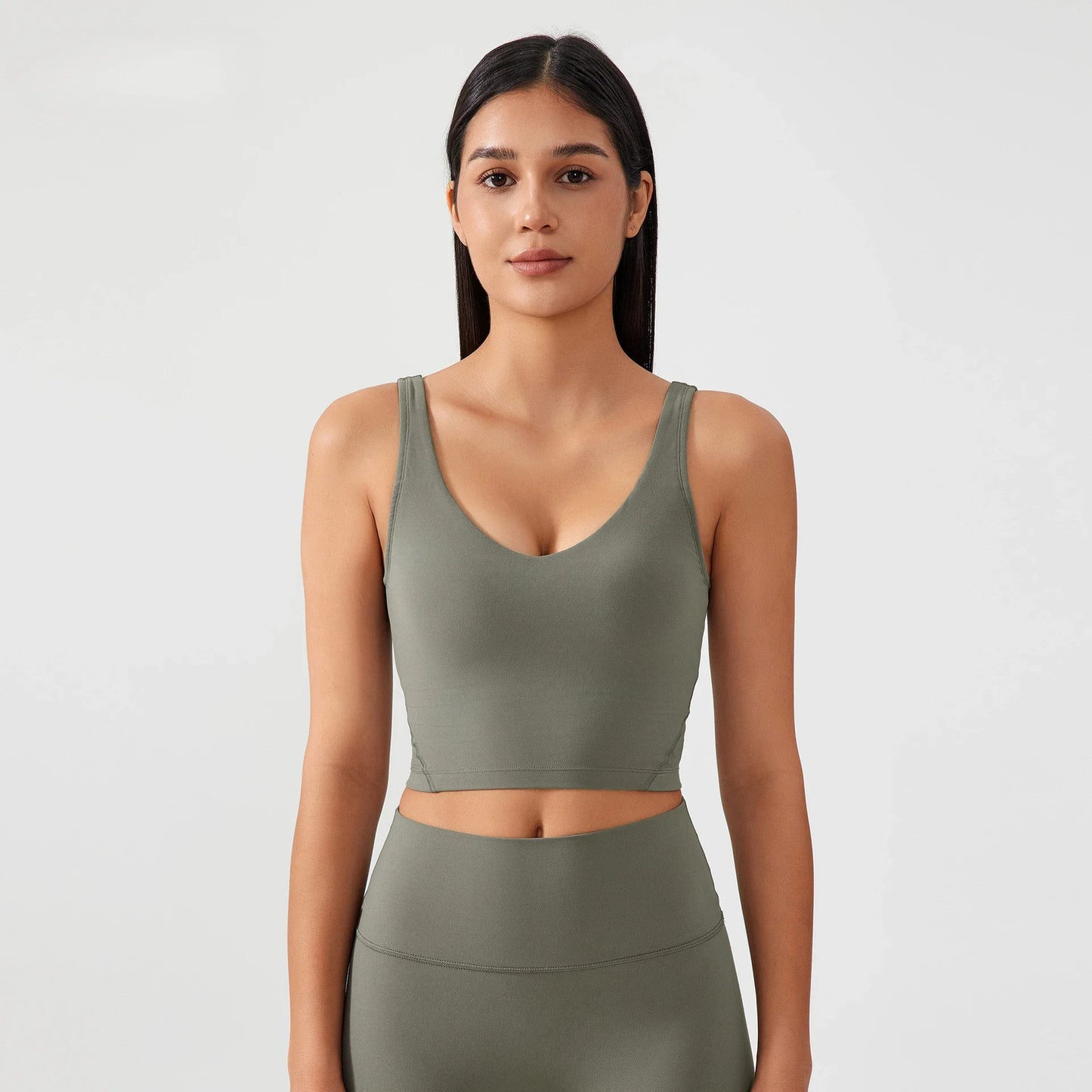 Sports Bra For Women - Breathable Yoga Crop Top With Fixed Chest Pad & U-Shaped Back