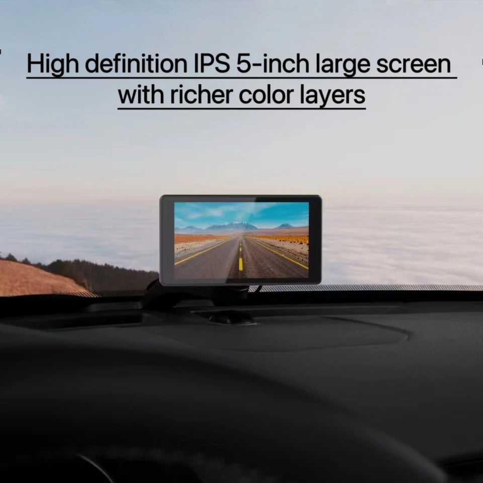 1080P dual lens car baby monitor, 3 installation methods, rear seat visible, adjustable lens, 5-inch IPS screen